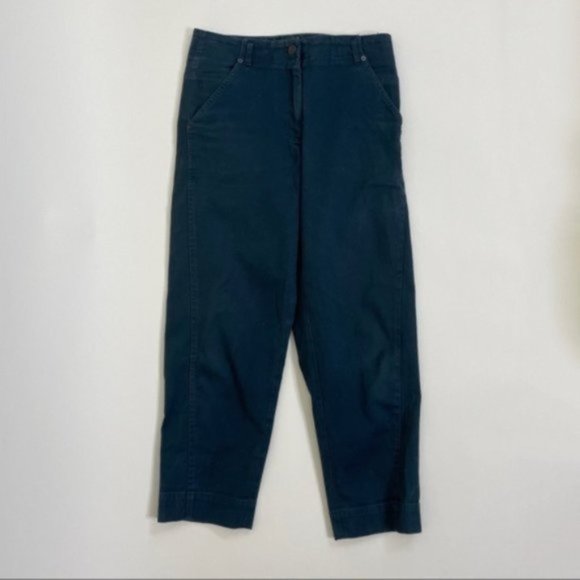 Steven Alan Teal Twill Ankle Cropped Pants - Picture 1 of 7